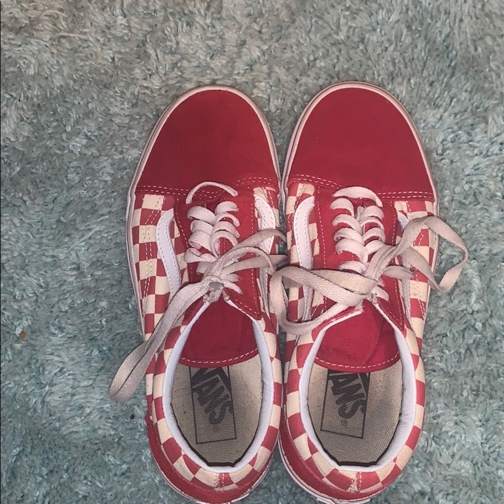 Woman’s Red Checkered Vans